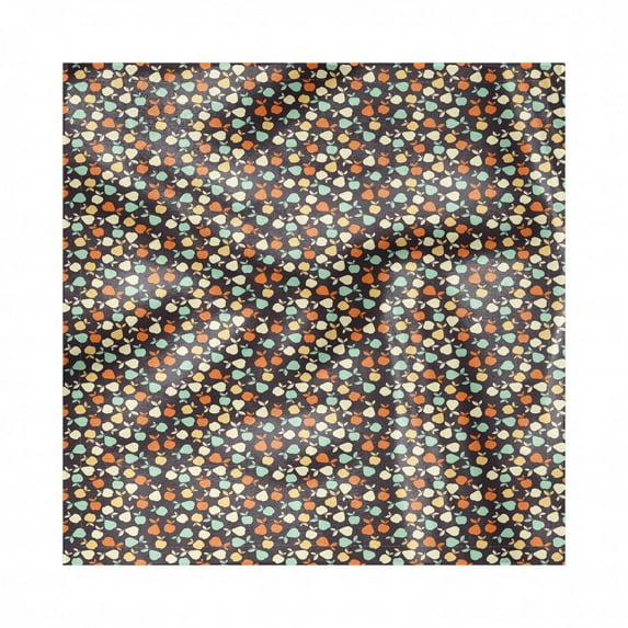 Fruits Decorative Napkins Set of 4, Simple Repeating Pattern of Apple and Pear Silhouettes, Silky Satin Fabric for Brunch Dinner Party, 12", Multicolor, by Ambesonne