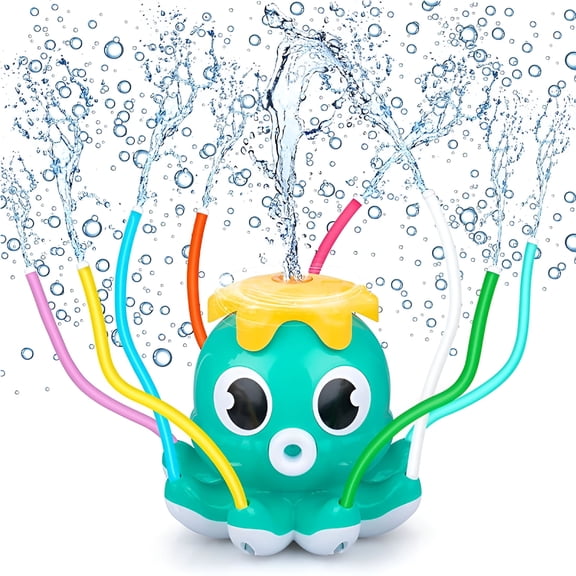 BESTSKY Pools & Water Fun Devilfish Water Sprinkler For Kids Outdoor Play,with 8 Wiggle Tubes Summer Outside Garden Backyard Toddler Outdoor Play Toys For 3 4 5 6 7 8 Year Old Boys Girls Dogs Gift