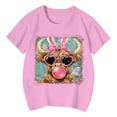 thumbnail image 3 of Shadoumai Girls Tops Size 6 Cartoon Print Crew Neck Shirt Short Sleeve T Shirt Top Fashion Casual Basic Shirts Girls' Tops, Tees & Blouses, 3 of 4