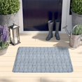 thumbnail image 2 of Blue Geometric Striped Pattern Flannel Non Slip Door Rugs,Washable Door Mats Indoor,Decorative Door Mats,Dirt-Resistant and Absorbent Doormat for Entrance,Bedroom,Kitchen,Bathroom,31.5x17in(80x43cm), 2 of 4