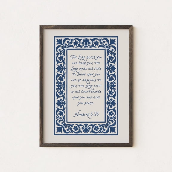 Numbers 6 The Lord Bless You Christian Wall Artwork, Unframed Paper Poster 8x10in