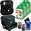 Fujifilm Instax MINI 25 Instant Film Camera (Black) + Fujifilm Instax Mini Instant Film (60 sheets) + 2 CR2 Lithium Replacement Batteries + Xtech Well Padded Camera Case with Pocket & Strap + HeroFibe