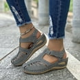 thumbnail image 3 of Women's Summer Slides Shoes Comfortable Retro Wedge Sandals with Closed Toe and Hollo w Design - Perfect for Casual Wear and Slingback Style, 3 of 20