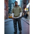 thumbnail image 6 of J. METHOD Men’s Cargo Pants Lightweight Comfy Jogger Fleece Elastic Waistband Workout Casual Active Sports Sweatpants NEMP17 Charcoal 4XL, 6 of 7