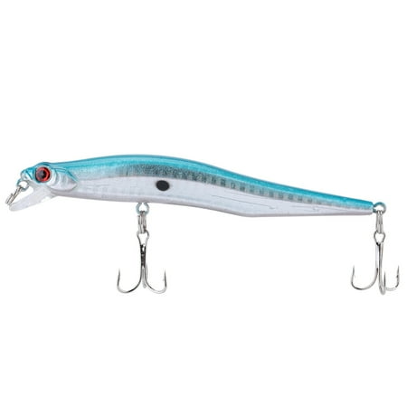 Vivid Sound Soft Lures Artificial Crankbait Minnow Fishing Sinking Bait with Hooks (Light blue)