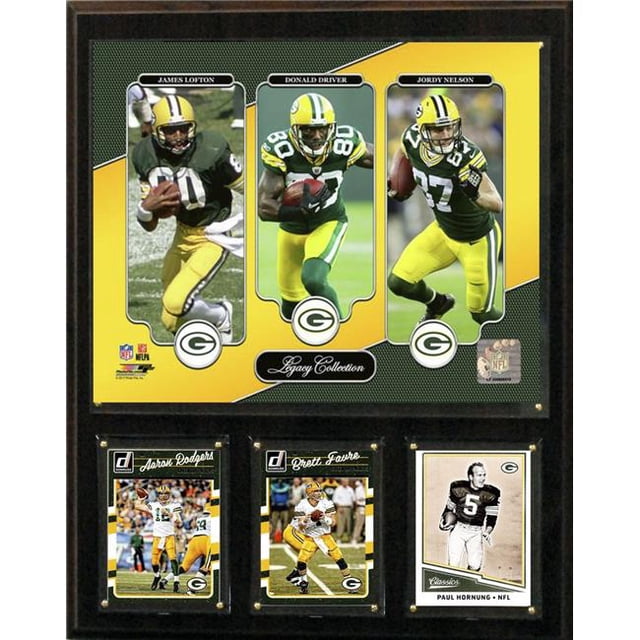 C & I Collectables 1215PACKDLNLEG NFL Lofton-Driver-Nelson Green Bay Packers Legacy Collection Plaque - 12 x 15 Po