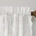 thumbnail image 6 of No. 918 Quinn Floral Lace Sheer Rod Pocket Kitchen Curtains, 58"x24", White, 6 of 6