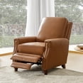 thumbnail image 4 of Tina's Home Upholstered Genuine Leather Recliner Chair with Solid Wood Legs, Camel, 4 of 8