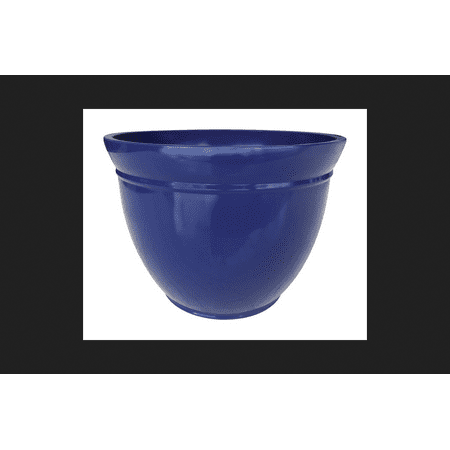 Southern Patio Kittredge Blue Resin Planter 12.83 in. H x