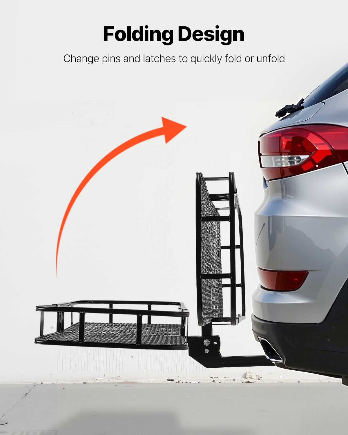 VEVOR 60" x 24" x 6", Hitch Cargo Carrier, 500 lbs Capacity Hitch Cargo Carrier with Cargo Net with Hook & Waterproof Cargo Bag