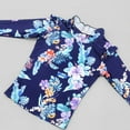 thumbnail image 2 of QTBIUQ Baby Girls Two Piece Swimsuit Long Sleeve Top Shorts Upf 50+ Sun Protection Swimwear 3-9 Years, 2 of 8