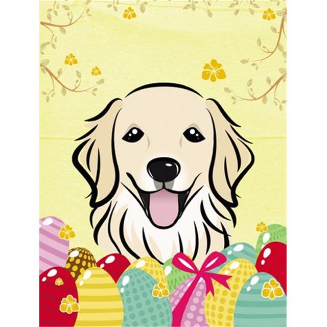 Golden Retriever Easter Egg Chasse Drapeau Jardin