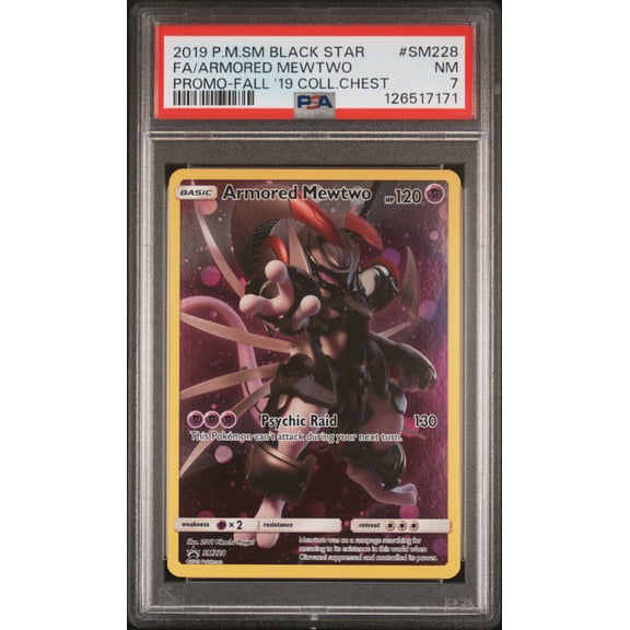 2016 Pokemon Sun and Moon Black Star Promos Armored Mewtwo #SM228 PSA 7