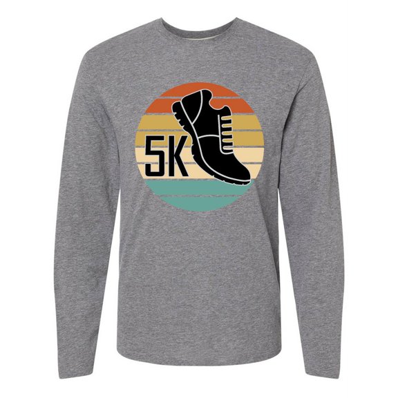 Inktastic 5K Race Running Retro Sunset Runner Long Sleeve T-Shirt