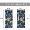 thumbnail image 4 of Kids Dinosaur Curtains 42Wx63H Inch Rod Pocket Cute Cartoon Dark Blue Dino Toddler Nursery Funny Animal Art Printed Room Decor Living Room Bedroom Window Drapes Treatment Fabric 2 Panels, 4 of 4