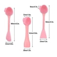 thumbnail image 2 of Cepillo de limpieza facial de silicona Cepillo facial de 3 diseños, Cepillo exfoliante de lavado facial de silicona de doble punta con espátula flexible para el cuidado de la piel y el masaje (rosa) Namotu CZMY-ZH38-2, 2 of 7