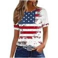 thumbnail image 2 of Fznquz Summer Womens Tops Patriotic 4th of July Tees Usa Flag Independence Day 2025 Blouses for Women Plus Size, 2 of 4