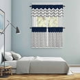 thumbnail image 6 of Navy Blue Grey Kitchen Curtains Valances and Tiers Set of 3 Herringbone Tier Curtains and Valance with Rod Pocket for Small Windows, 27.5"x24", 6 of 9