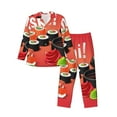 thumbnail image 1 of Fotbe Sushi Pijama de Hombre con Estampado de Manga Larga, Conjunto de 2 Piezas, Ropa de Dormir Suave y Cómoda con Bolsillos-Medium, 1 of 7