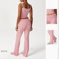 thumbnail image 4 of PISONIC Women's Two Piece Outfit Lace Trim Top and Shorts Set 2 Piece Lounge Sets Gym Yoga Athletic Clothes, 4 of 8