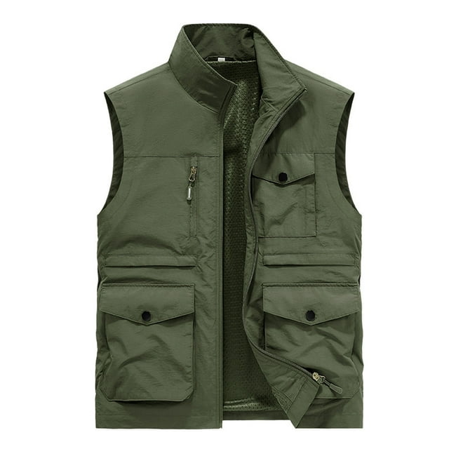 Gilet Sans Manches pour Hommes, Multi-Poches, Polyester Doux et Respirant pour Automne Hiver, Veste Utilitaire Décontractée pour Extérieur