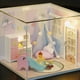 thumbnail image 1 of DIY Hut 3D Casa de muñecas de madera Kit de juguetes de montaje manual para niños Regalos de cumpleaños JShteea libre de BPA, 1 of 8