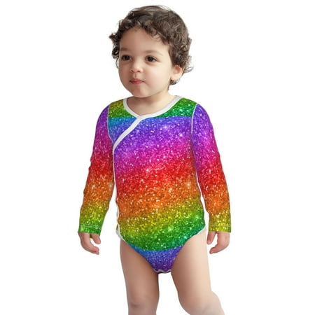 

Fotbe Colorful Glitter Pattern Unisex-baby Long-sleeve Bodysuit Long Sleeve Bodysuits One-piece 100% Organic Cotton for Infant Baby Boys Unisex-6 Months