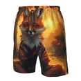 thumbnail image 4 of Balery Sunset Maple Tree Fox Traje de Baño Estilo Hawaiano para Hombre, Shorts de Secado Rápido con Bolsillos-X-Large, 4 of 6