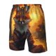 thumbnail image 4 of Balery Sunset Maple Tree Fox Traje de Baño Estilo Hawaiano para Hombre, Shorts de Secado Rápido con Bolsillos-Small, 4 of 6