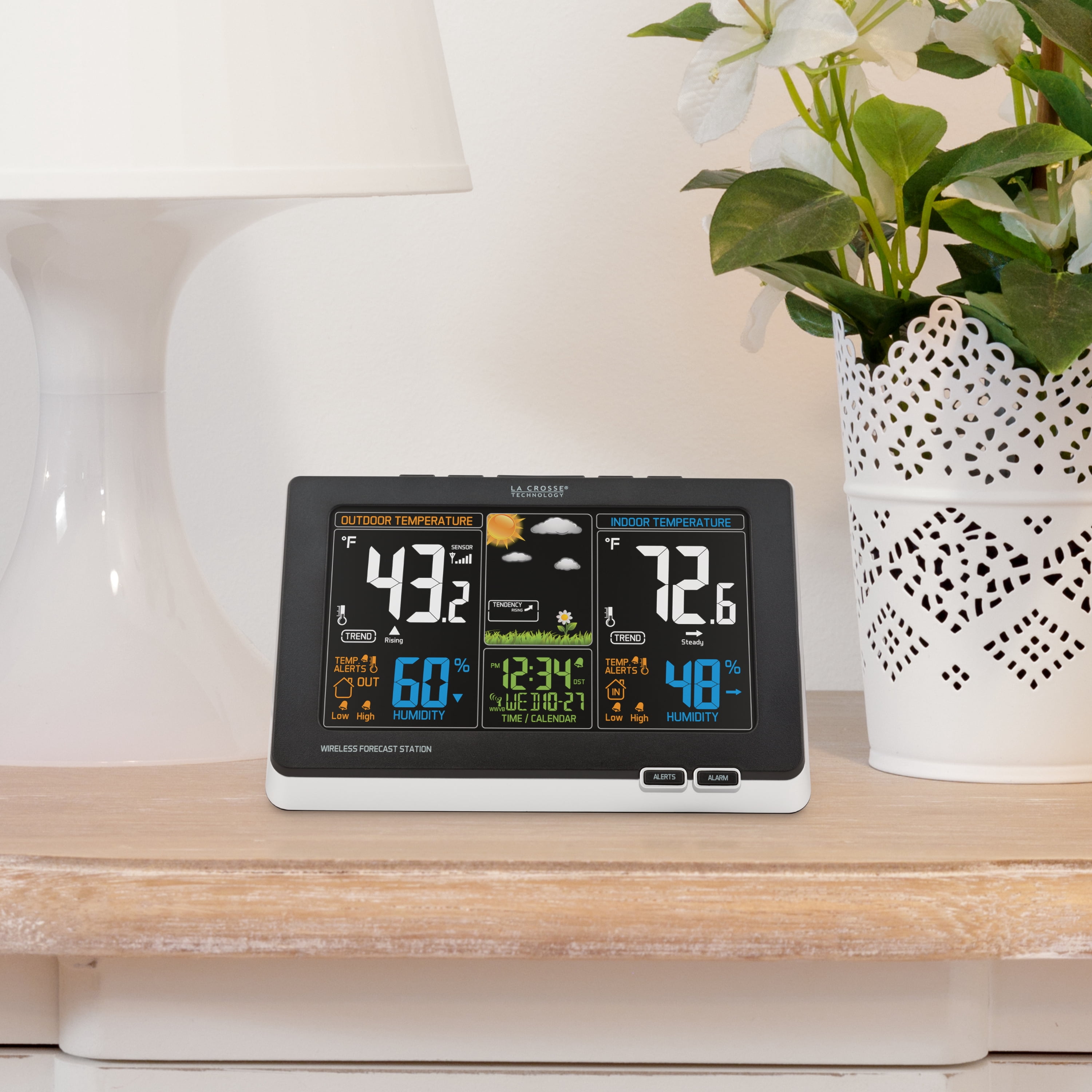 La Crosse Technology Black Digital Color Forecast Station with Alerts, 1 ea., 308-1414B