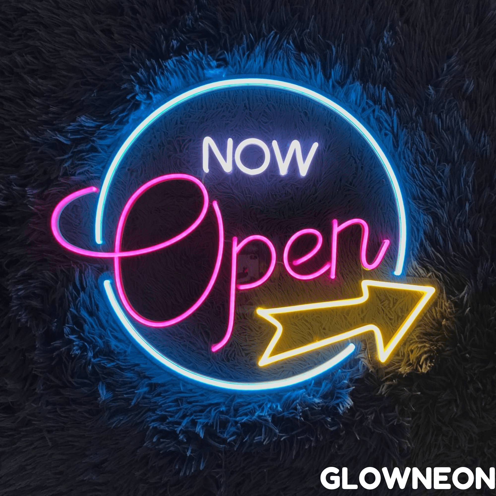 Glowneon Now Open Neon Sign, Open Logo Led Sign, Business Wall Decor