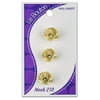 Le Bouton 1/2" Bright Gold with Stone Center Shank, 3 Count
