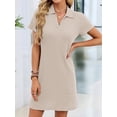 thumbnail image 4 of Women T Shirt Summer Dress Casual Business Mini Loose V-Neck Short Sleeve Dresses Color S, 4 of 10