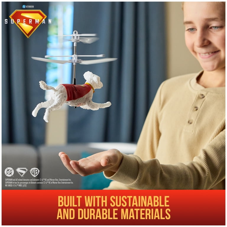 DC Comics, Superman Flying Krypto Hovering RC Toy, 7.5-Inch