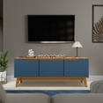 thumbnail image 6 of Kappesberg Athens 3-Door Tv Stand with Soft-Close Doors and Built-in Handles - Golden Oak/Blue, 6 of 8