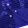 thumbnail image 4 of renvena Kids Boys Sequin Long Sleeve Button-Down Shirt Party Jacket Top with Hat Hip Hop Jazz Dance Blue 13-14, 4 of 7