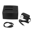 thumbnail image 1 of Lector de disco duro USB 3,0 a SATA I II III estación de acoplamiento de disco duro externo de doble bahía copia clonada sin conexión para HDD SSD de 2,5 pulgadas y 3,5 pulgadas enchufe de la UE, 1 of 9