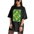 thumbnail image 3 of Plus Size Shirt for Women Black Tops for Women Short Sleeves Shirt for Women ST Patrick T Shirt Crewneck Shirt for Women 3XL, 3 of 5