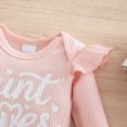 thumbnail image 6 of Baby Girl Clothes 0 3 6 Months Letter My Aunt Is Cooler Than My Dad Print Long Sleeve Ruffle Romper and Floral Pant Headband Sets Cute Baby Girl Winter Clothes, 6 of 7