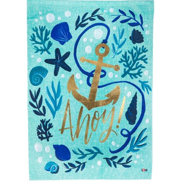 Evergreen Burlap Garden Flag - Ahoy!