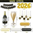 thumbnail image 3 of New Year Party Supplies New Year's Eve Black Party Decoration Set 37 Pieces A, 3 of 4
