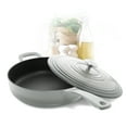 thumbnail image 2 of Chantal Enameled Cast Iron Cookware, Skillet, 4 quart Saute Skillet with Lid, Fade Grey, 2 of 3