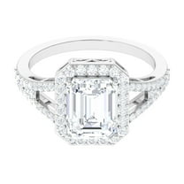 Rosec Jewels Statement Cubic Zirconia Engagement Ring - 5 Carat - AAAA Quality, 18K White Gold, US 3.00