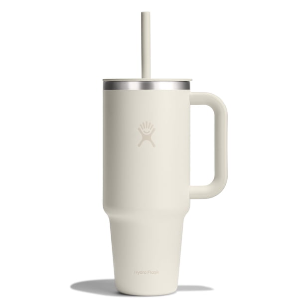 Vaso Hydro Flask Travel de 1,2 L con asa, tapa y color marfil pajizo