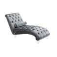 thumbnail image 3 of Zechuan Curved Lounge Chaise sofa, Accent Chair Sofa with Acrylic Leg, Silver, 3 of 9