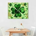 thumbnail image 3 of Nawypu St. Patrick's Day Framed Canvas Wall Art for Living Room Shamrocks Clover Green Plaid Wall Decor, Lucky Clover Aesthetic Paintings for Bedroom Office Kitchen, Ready to Hang Wall Picture, 3 of 5