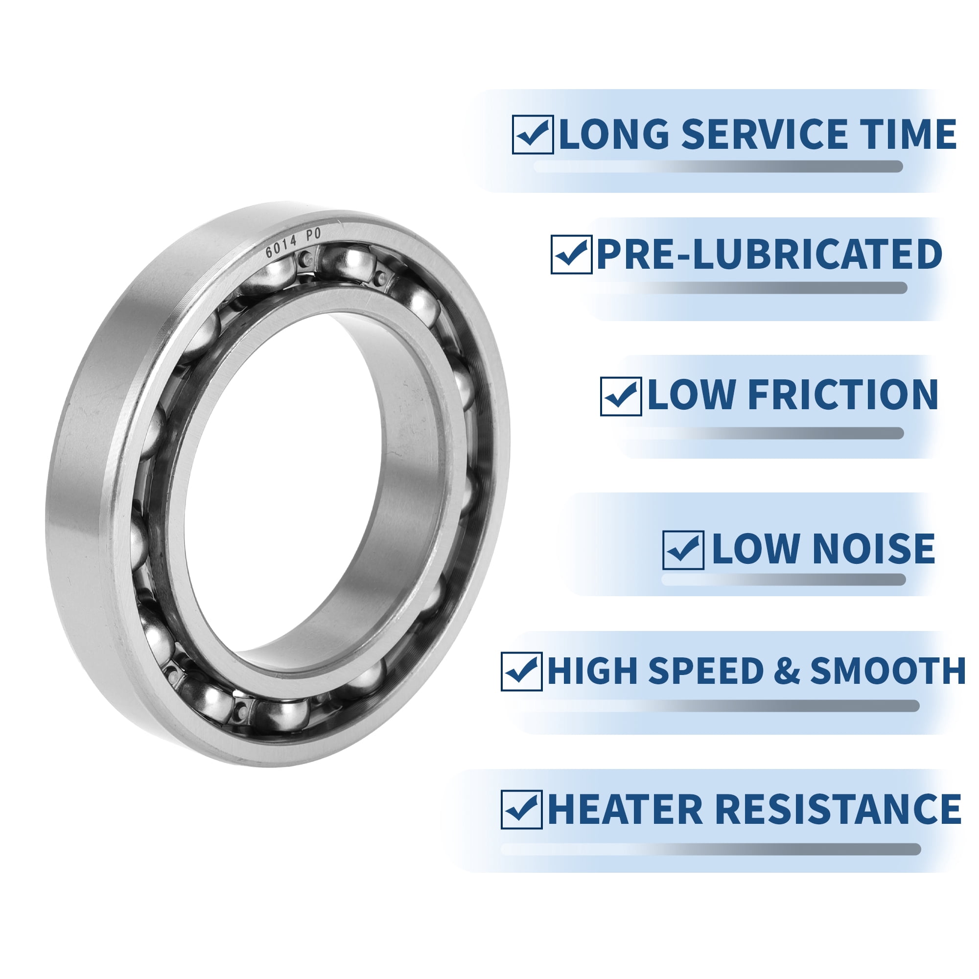 Unique Bargains 6014 Deep Groove Ball Bearings P0 70x110x20mm Lubricated Bearings Open Type Silver Tone Scooter Skateboard Wheel