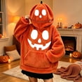 thumbnail image 3 of LRen Funny Halloween Pumpkin Hoodie for Kids, Plush Loose Pullover Hooded Sweatshirts with Front Pocket, Long Sleeve Fall Winter Outfit, Halloween Gifts, 3 of 10