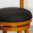 thumbnail image 5 of Cfowner 24" Counter Height Slat Back Swivel Stool, Natural Finish, Charcoal Fabric Seat, 5 of 6