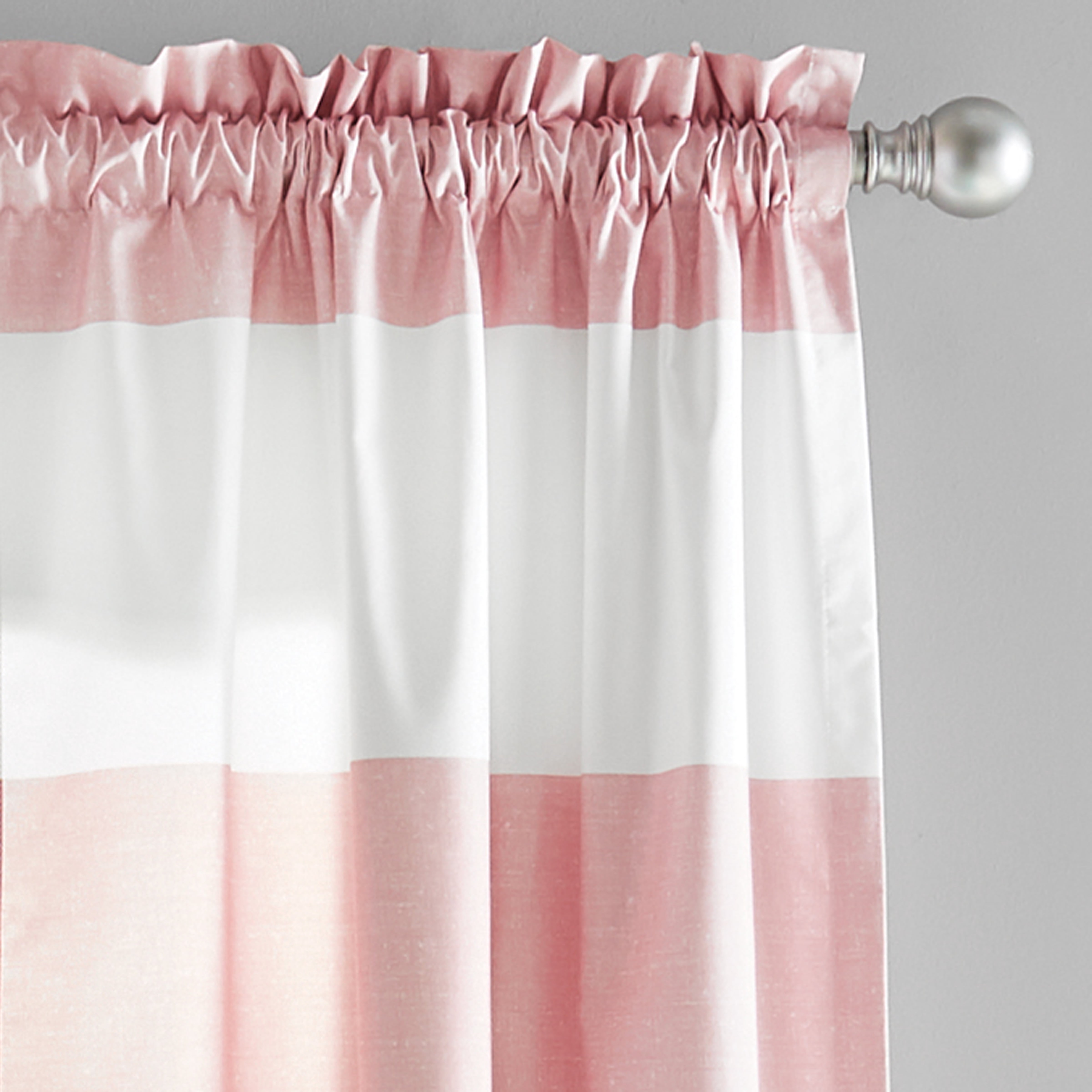 Your Zone Cabana Stripe Room Darkening Curtain Panel Pair, Set of 2, Pink, 30"W x 84"L